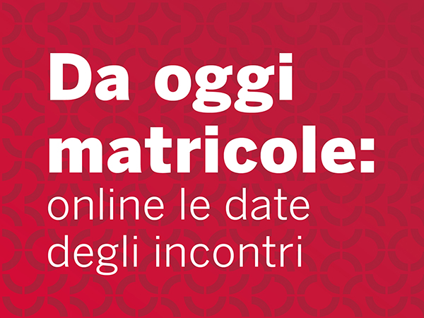Da oggi matricole: online il programma...prenotati subito!