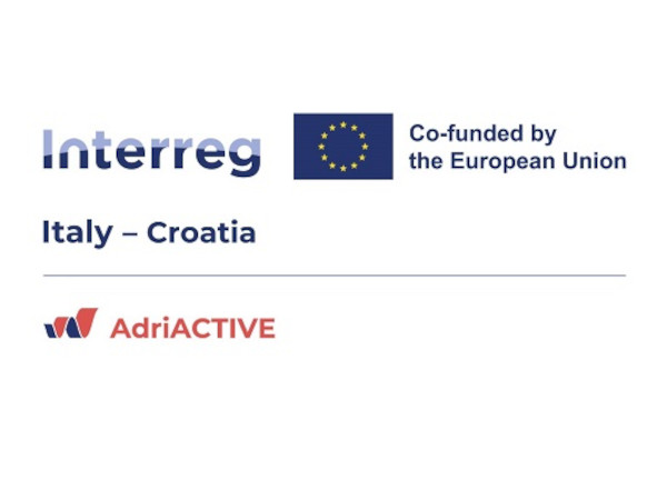 Logo Interreg Italia Croazia, Co-founded by the European Union, AdriActive