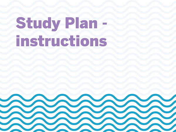 Stduy plan - instructions